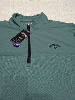 NWT Callaway Men’s XXL Green 1/4 Zip Golf Pullover